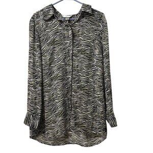 Christopher & Banks Women Long Sleeve Shirt Size Large Lightweight Office Casual